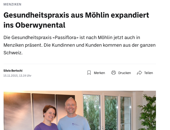 Neueröffnung Passiflora Menziken in der AZ